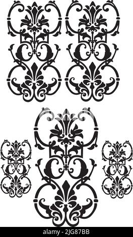 Vecteur vertical d'éléments décoratifs isolés sur fond blanc Illustration de Vecteur