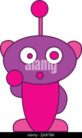 Un vecteur de rose et violet choqué Alien isolé dans fond blanc Illustration de Vecteur