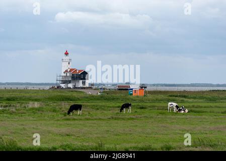 Phare, Marken Island, Noord-Hollande, pays-Bas Banque D'Images