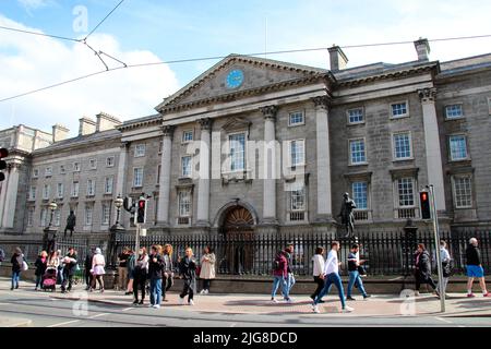 L'Irlande, Dublin, Trinity College, l'ancien bâtiment de la bibliothèque, de la salle, les livres Banque D'Images