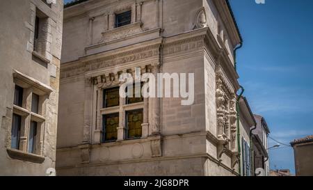 Maison dite des trois Nourriz à Narbonne. Bâtiment Renaissance construit au milieu du XVIe siècle. Monument historique. Banque D'Images