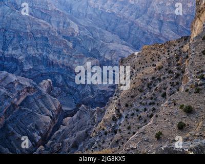 Aube au point de vue de Jebel Shams, Oman. Banque D'Images