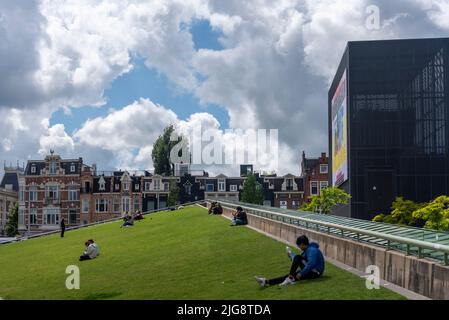 Stedelijk, Musée d'Art moderne, Museumplein, Amsterdam, pays-Bas Banque D'Images