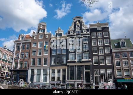 Façades de maisons caractéristiques, Amsterdam, pays-Bas Banque D'Images