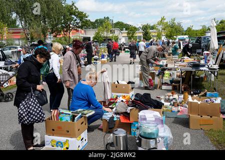 Allemagne, Bavière, haute-Bavière, Altötting district, Neuötting, marché aux puces Banque D'Images