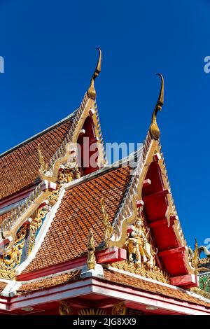 Wat Khao Daeng, Temple bouddhiste, Parc national Khao Sam Roi Yot, province de Prachuap Khiri Khan, Thaïlande, Asie Banque D'Images