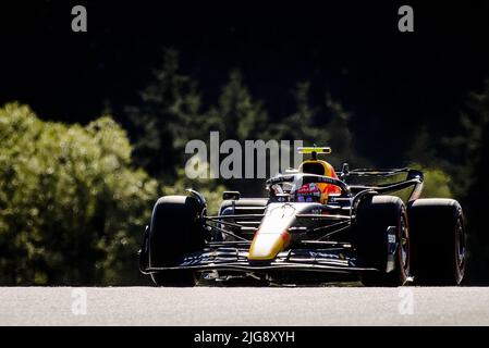 SPIELBERG - Sergio Perez (11) avec la monoplace Oracle Red Bull Racing RB18 Honda lors de la qualification avant le Grand Prix d'Autriche F1 au Red Bull Ring sur 8 juillet 2022 à Spielberg, Autriche. ANP SEM VAN DER WAL Banque D'Images