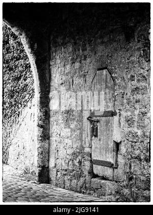 Porte et porte à Rothenburg ob der Tauber. Banque D'Images