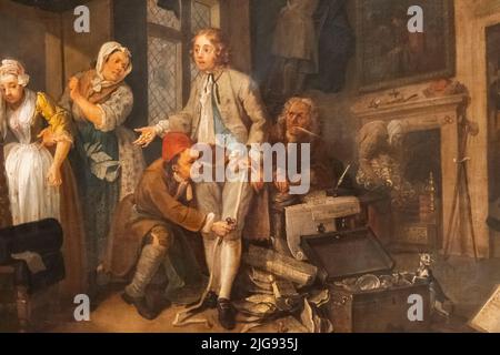 Peinture de la progression du Rake intitulée 'l'héritier' par William Hogarth Banque D'Images