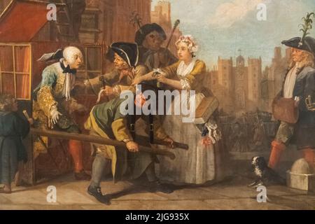 Tableau des progrès du Rake intitulé « l'arrestation » par William Hogarth Banque D'Images