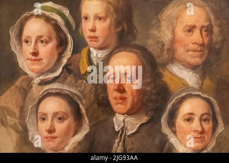 Tableau intitulé 'chefs de six des servants de Hogarth' par William Hogarth en date de 1750-5 Banque D'Images