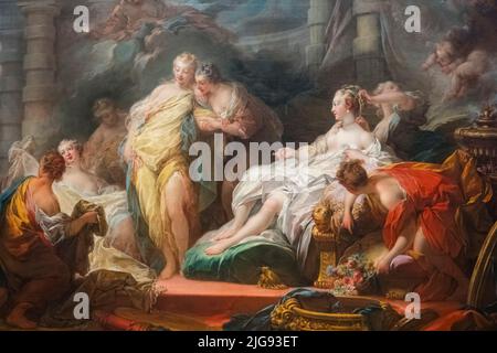 Peinture intitulée 'psyché montrant ses Sœurs ses dons de Cupid' par l'artiste français Jean-Honoré Fragonard de 1753 Banque D'Images