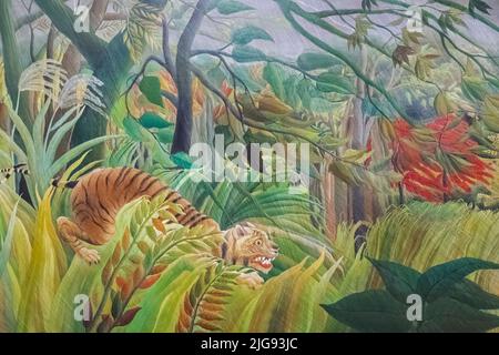 Peinture intitulée « surprisée ! » Par l'artiste français Henri Rousseau en date de 1891 Banque D'Images