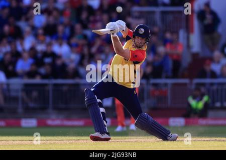 Manchester, Royaume-Uni. 08th juillet 2022. Paul Walter batting pour Essex Eagles à Manchester, Royaume-Uni, le 7/8/2022. (Photo de Conor Molloy/News Images/Sipa USA) crédit: SIPA USA/Alay Live News Banque D'Images