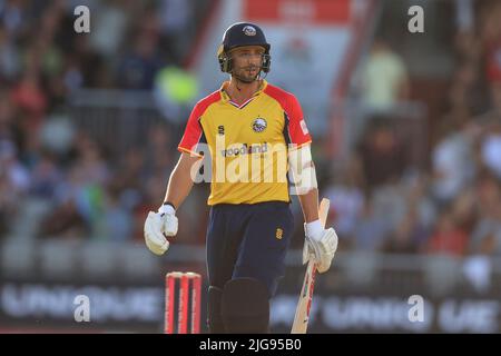 Manchester, Royaume-Uni. 08th juillet 2022. DaN Sams of Essex Eagles Credit: News Images LTD/Alay Live News Banque D'Images