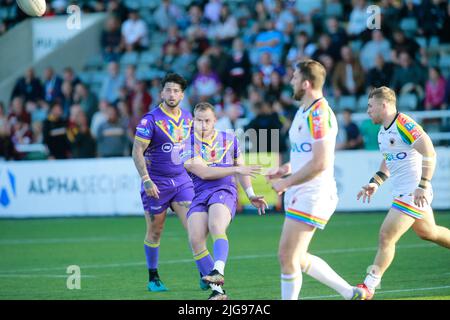 Newcastle, Royaume-Uni. 08th juillet 2022. NEWCASTLE UPON TYNE, ROYAUME-UNI. 8th JUIL Josh Woods de Newcastle Thunder prend place lors du match de championnat BETFRED entre Newcastle Thunder et Bradford Bulls à Kingston Park, Newcastle, le vendredi 8th juillet 2022. (Credit: Chris Lishman | MI News) Credit: MI News & Sport /Alay Live News Banque D'Images