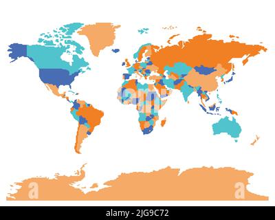 Carte du monde à bordure lisse simplifiée Illustration de Vecteur