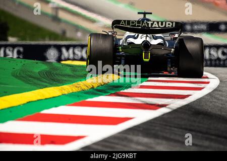 Spielberg, Autriche, 08th juillet 2022, Pierre Gasly, de France, est en compétition pour la Scuderia AlphaTauri. Qualification, partie 11 du championnat de Formule 1 2022 Banque D'Images
