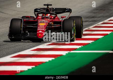 Spielberg, Autriche, 08th juillet 2022, Charles Leclerc, de Monaco concurrence pour la Scuderia Ferrari. Qualification, partie 11 du championnat de Formule 1 2022 Banque D'Images