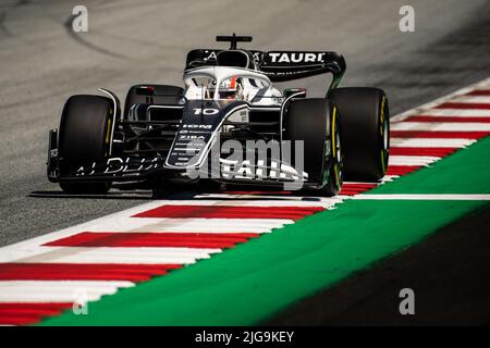 Spielberg, Autriche, 08th juillet 2022, Pierre Gasly, de France, est en compétition pour la Scuderia AlphaTauri. Qualification, partie 11 du championnat de Formule 1 2022 Banque D'Images