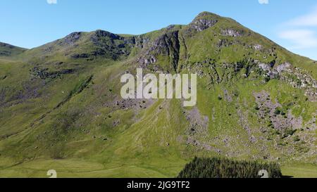 Vue aérienne de Glen Clova dans le parc national de Cairngorms d'Angus, Écosse, Royaume-Uni Banque D'Images