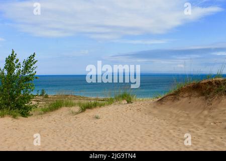 Vent se déplaçant au-dessus du lac Michigan Banque D'Images