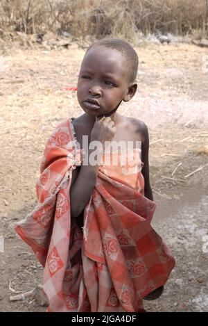 Petite fille Maasai Banque D'Images