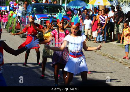 PUNTA GORDA, BELIZE - 10 SEPTEMBRE 2016 fête du Caye de St. George et carnaval Banque D'Images