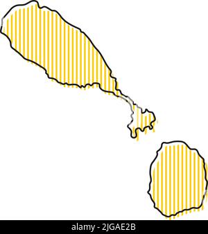 Carte stylisée simple représentant l'icône de Saint-Kitts-et-Nevis. Illustration de Vecteur