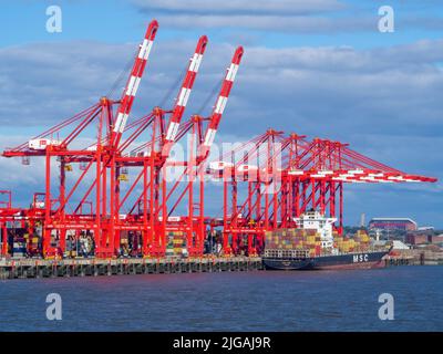 Liverpool2 est une extension du terminal pour conteneurs adjacent à la rivière Mersey à Seaforth, est une extension du terminal pour conteneurs de Seaforth Dock. Banque D'Images