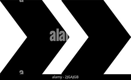 Deux flèches vers l'icône de droite. Glyphe simple, vecteur plat des icônes de flèches pour UI et UX, site Web ou application mobile sur fond blanc Illustration de Vecteur