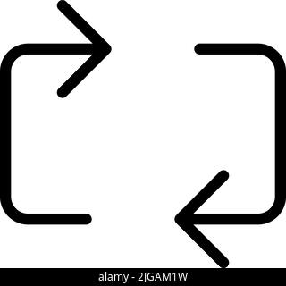 flèche, icône de répétition. Simple ligne fine, vectorisation de flèches icônes pour interface utilisateur et UX, site Web ou application mobile sur fond blanc Illustration de Vecteur