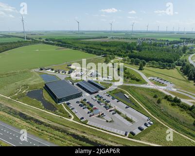 Almere Oosterwold, 11th juin 2022, pays-Bas. Lidl Energy et CO2 supermarchés neutres construits avec des matériaux durables et circulaires. Zéro Banque D'Images