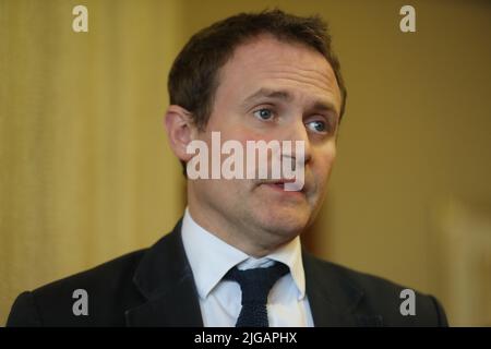 Photo du dossier datée du 13/06/2019 de Tom Tugendhat, le candidat à la direction des Conservateurs, a fait son premier discours devant les membres des Conservateurs écossais, soulignant la nécessité d'un « leadership dangereux et éprouvé » pour que le parti réussisse en Écosse. Date de publication : samedi 9 juillet 2022. Banque D'Images