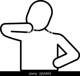 cou, colonne vertébrale, douleur, icône homme. Simple ligne fine, vectorisation des icônes de lésion osseuse pour UI et UX, site Web ou application mobile sur fond blanc Illustration de Vecteur