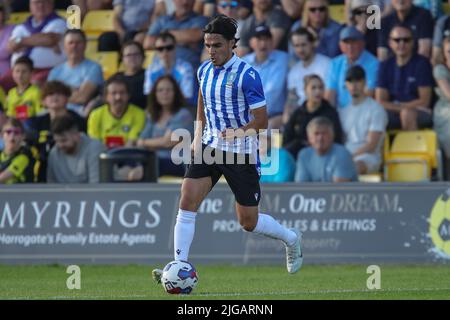 Harrogate, Royaume-Uni. 08th juillet 2022. Reece James de Sheffield mercredi sur le ballon pendant le match à Harrogate, Royaume-Uni le 7/8/2022. (Photo de James Heaton/News Images/Sipa USA) crédit: SIPA USA/Alay Live News Banque D'Images