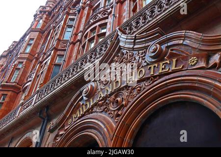 Détails de l'hôtel Midland, hôtel de chemin de fer classique, 16 Peter St, Manchester, Angleterre, ROYAUME-UNI, M60 2DS Banque D'Images