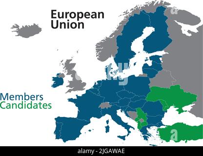 tous les etats membres et candidats à l'union européenne Illustration de Vecteur