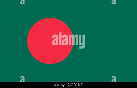 Drapeau du Bangladesh. Le symbole national du pays. Style simple Illustration de Vecteur