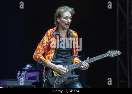 Anfeatro del Vittoriale, Riviera de Gardone (BS), Italie, 05 juillet 2022, Steve Vai pendant Steve Vai - concert de musique Banque D'Images