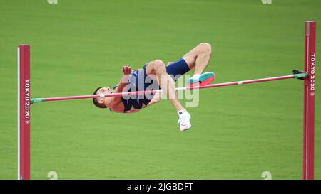 01 août 2021 - Tokyo, Japon: Ilya Ivanyuk, de Russie, a libéré 2,30m lors de la finale du saut-en-haut masculin aux Jeux Olympiques de Tokyo en 2020 (photo: Mickael Banque D'Images