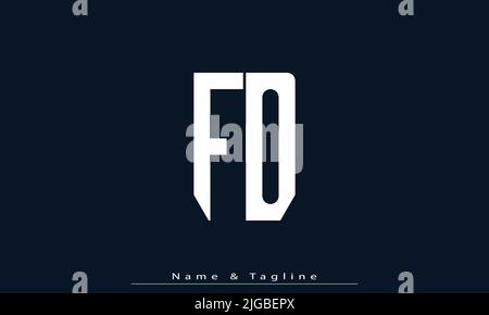 Lettres de l'alphabet initiales Monogram logo FO , OF Illustration de Vecteur