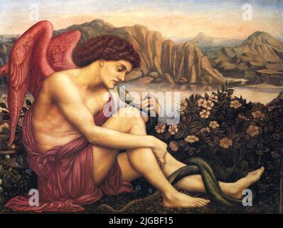 Evelyn de Morgan - l'Ange avec le serpent - 1870-1875 Banque D'Images