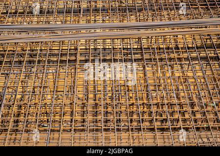 L'armature en acier d'une plaque de base Banque D'Images
