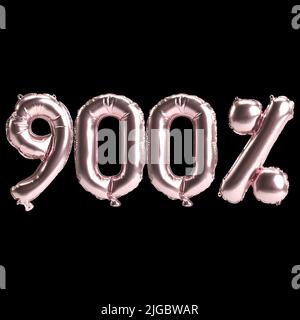 3d illustration de ballons roses à 900 % isolés sur fond Banque D'Images