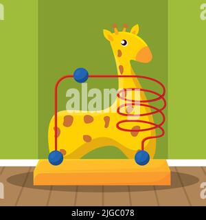 Illustration vectorielle des jouets girafe en arrière-plan Illustration de Vecteur