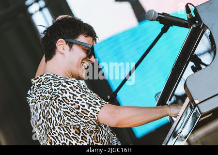 Madrid, Espagne. 08th juillet 2022. Jamie Cullum se produit sur scène au MadCool Festival de Madrid. (Photo de Valeria Magri/SOPA Images/Sipa USA) crédit: SIPA USA/Alay Live News Banque D'Images