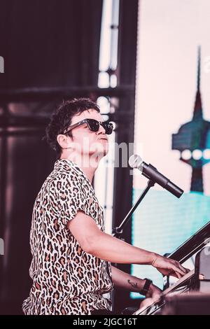 Madrid, Espagne. 08th juillet 2022. Jamie Cullum se produit sur scène au MadCool Festival de Madrid. (Photo de Valeria Magri/SOPA Images/Sipa USA) crédit: SIPA USA/Alay Live News Banque D'Images