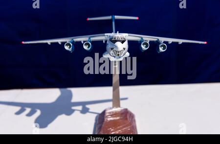 30 août 2019, région de Moscou, Russie. Maquette de l'avion de transport militaire lourd russe Ilyushin il-76 du Centre d'entraînement Cosmonaut. Banque D'Images