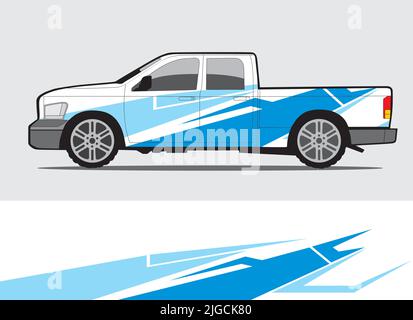 autocollant bleu pour voiture avec motif Illustration de Vecteur